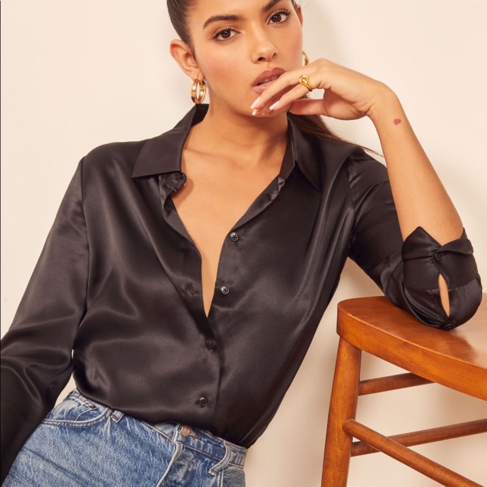 Reformation Sky Silk top